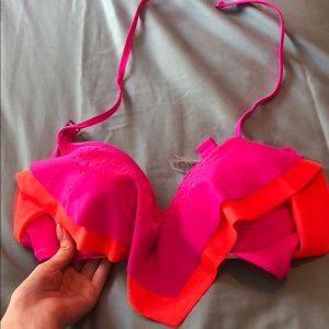 neon halter bikini top